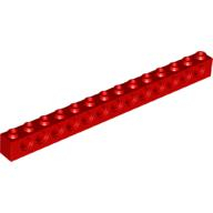 Lego kostka s otvory (kostička s dírami) 1x14, červená (4107557, 4173800)